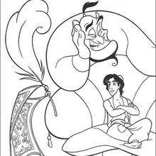 Aladdin and the Genie coloring page