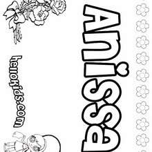 Anissa - Coloring page - NAME coloring pages - GIRLS NAME coloring pages - A names for girls coloring sheets
