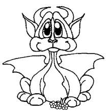 Baby dragon coloring page - Coloring page - FANTASY coloring pages - DRAGON coloring pages - FUNNY DRAGON coloring pages