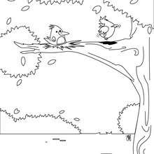 Bird in the nest coloring page