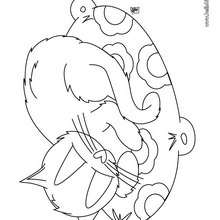 Sleeping kitten coloring page - Coloring page - ANIMAL coloring pages - PET coloring pages - CAT coloring pages - KITTEN coloring pages