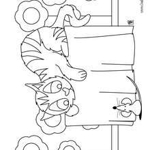 Cat and Mouse coloring page