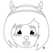 Cat head coloring page