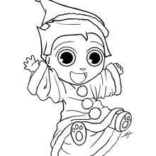 Teo wearing Santa's costume coloring page - Coloring page - HOLIDAY coloring pages - CHRISTMAS coloring pages - Free CHRISTMAS coloring pages