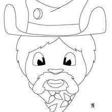 Cowboy head coloring page - Coloring page - HOLIDAY coloring pages - THANKSGIVING coloring pages - COWBOY coloring pages