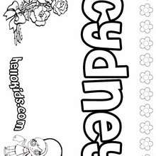 Cydney - Coloring page - NAME coloring pages - GIRLS NAME coloring pages - C names for girls coloring sheets