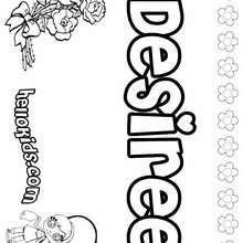 Desiree - Coloring page - NAME coloring pages - GIRLS NAME coloring pages - D names for GIRLS free coloring sheets