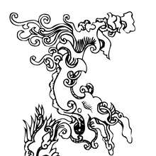 Chinese dragon decoration coloring page