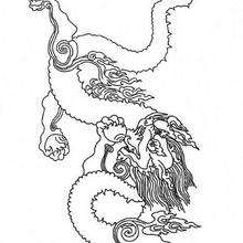 Dragon in fire coloring page - Coloring page - HOLIDAY coloring pages - CHINESE NEW YEAR coloring pages
