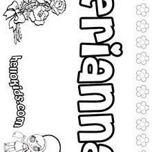 Erianna - Coloring page - NAME coloring pages - GIRLS NAME coloring pages - E names for girls coloring book