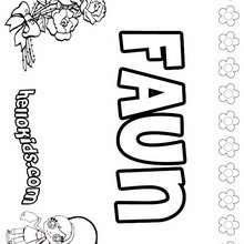 Faun - Coloring page - NAME coloring pages - GIRLS NAME coloring pages - F girly names coloring book