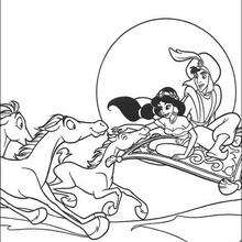Horses in th sky coloring page - Coloring page - DISNEY coloring pages - Aladdin coloring pages