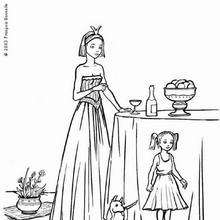 Princess and dog coloring page - Coloring page - PRINCESS coloring pages - Online PRIINCESSES coloring pages