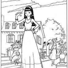 Princess and dove coloring page - Coloring page - PRINCESS coloring pages - Online PRIINCESSES coloring pages