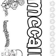 Mc Call - Coloring page - NAME coloring pages - GIRLS NAME coloring pages - M names for girls coloring posters