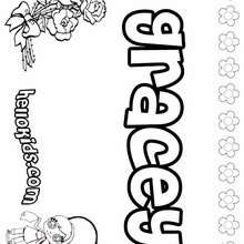 Gracey - Coloring page - NAME coloring pages - GIRLS NAME coloring pages - G names for GIRLS online coloring books