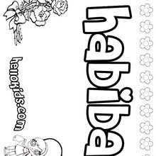 Habiba - Coloring page - NAME coloring pages - GIRLS NAME coloring pages - H names for GIRLS online coloring book