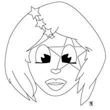 Harlequin Head coloring page - Coloring page - CHARACTERS coloring pages - CIRCUS coloring pages