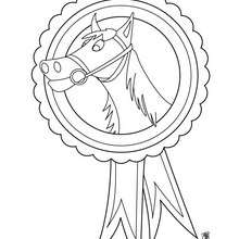 Horse medal coloring page - Coloring page - ANIMAL coloring pages - FARM ANIMAL coloring pages - HORSE coloring pages - HORSE RACING coloring pages