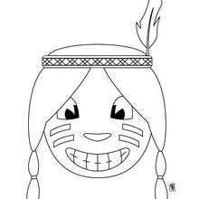 Indien Head coloring page - Coloring page - HOLIDAY coloring pages - THANKSGIVING coloring pages - INDIAN coloring pages