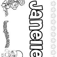 Janelle - Coloring page - NAME coloring pages - GIRLS NAME coloring pages - J names for girls coloring pages
