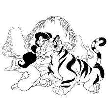 Jasmine and Rajah coloring page - Coloring page - DISNEY coloring pages - Aladdin coloring pages