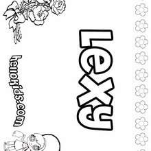 Lexy - Coloring page - NAME coloring pages - GIRLS NAME coloring pages - L girl names coloring posters
