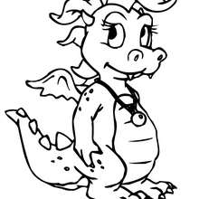 Little dragon coloring page - Coloring page - FANTASY coloring pages - DRAGON coloring pages - FUNNY DRAGON coloring pages
