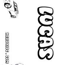 Lucas - Coloring page - NAME coloring pages - BOYS NAME coloring pages - Boys names starting with K or L coloring posters