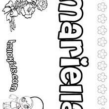 Mariella - Coloring page - NAME coloring pages - GIRLS NAME coloring pages - M names for girls coloring posters