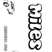 Miles - Coloring page - NAME coloring pages - BOYS NAME coloring pages - M+N boys names coloring posters