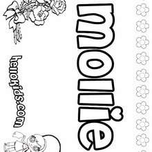 Mollie - Coloring page - NAME coloring pages - GIRLS NAME coloring pages - M names for girls coloring posters