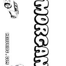 Morgan - Coloring page - NAME coloring pages - BOYS NAME coloring pages - M+N boys names coloring posters