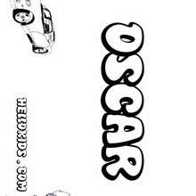 Oscar - Coloring page - NAME coloring pages - BOYS NAME coloring pages - O, P, Q names for BOYS posters to color in