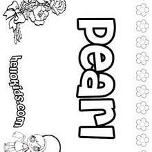 Pearl - Coloring page - NAME coloring pages - GIRLS NAME coloring pages - O, P, Q names fo girls posters