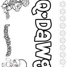 Q-Dawg - Coloring page - NAME coloring pages - GIRLS NAME coloring pages - O, P, Q names fo girls posters