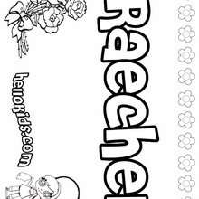 Raechel - Coloring page - NAME coloring pages - GIRLS NAME coloring pages - R names for girls coloring posters