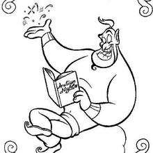 Reading Genie coloring page - Coloring page - DISNEY coloring pages - Aladdin coloring pages