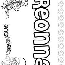 Reonna - Coloring page - NAME coloring pages - GIRLS NAME coloring pages - R names for girls coloring posters