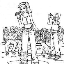 Rock star coloring page
