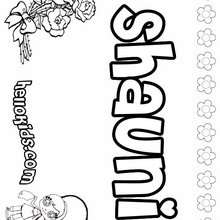 Shauni - Coloring page - NAME coloring pages - GIRLS NAME coloring pages - S girls names coloring posters