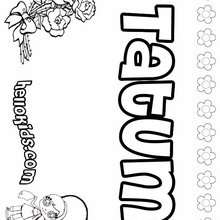 Tatum - Coloring page - NAME coloring pages - GIRLS NAME coloring pages - T names for girls coloring and printing posters