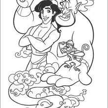 The Genie, Abu and Aladdin coloring page - Coloring page - DISNEY coloring pages - Aladdin coloring pages