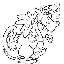 Walking dragon coloring page - Coloring page - FANTASY coloring pages - DRAGON coloring pages - DRAGON online coloring page