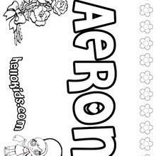 Aeron - Coloring page - NAME coloring pages - GIRLS NAME coloring pages - A names for girls coloring sheets
