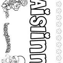 Aislinn - Coloring page - NAME coloring pages - GIRLS NAME coloring pages - A names for girls coloring sheets