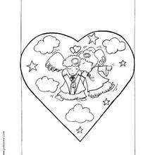 Angels in love coloring page