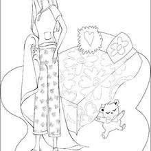 Barbie's bed coloring page - Coloring page - GIRL coloring pages - BARBIE coloring pages