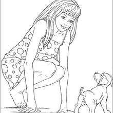 Barbie's dog coloring page - Coloring page - GIRL coloring pages - BARBIE coloring pages