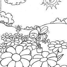 Funny bees coloring page